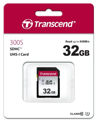 Transcend 300S SDHC 32GB / UHS-I / U1 / R: 95MBs / W: 25MBs