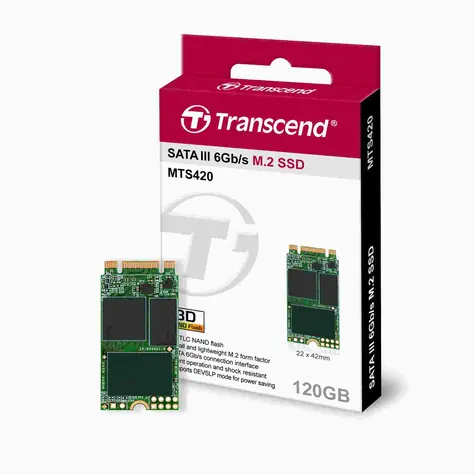 Transcend Industrial MTS420 120GB / SSD / M.2 2242 / SATA III / R: 560MBs / W: 500MBs / TLC / 3y
