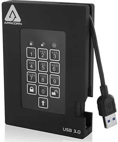 Apricorn Aegis Padlock Fortress 1TB černá / Externí HDD / 2.5