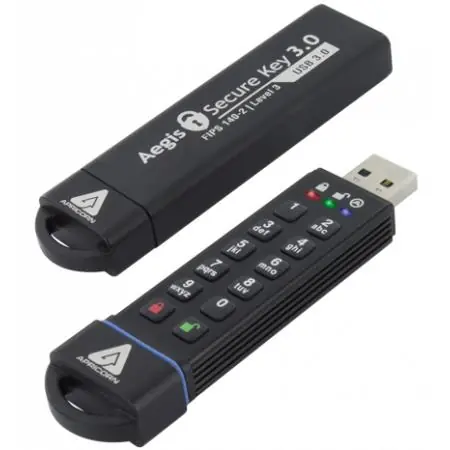 Apricorn Aegis Secure Key 30GB / 256-Bit AES XTS / Flash Disk / šifrování 256-it AES / USB 3.0 