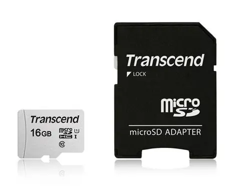 Transcend 300S 16GB Micro SDHC (s adaptérem) / Micro SDHC / UHS-I U1 / Class 10 / s adaptérem