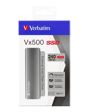 Verbatim Store 'n' Go GEN2 Vx500 240GB stříbrná / Externí SSD / 2.5