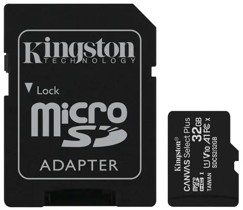 Kingston Canvas Plus microSDHC 32GB s adaptérem / UHS-I V10 / U1 / Class 10 