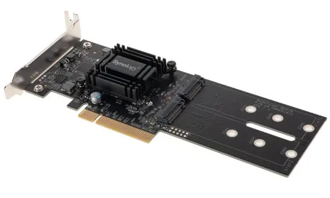 Synology M2D18 / duální rozšiřující karta pro dva M.2 NVMe/SATA SSD / PCIe 2.0 x8 / 2280 & 2260 & 2242