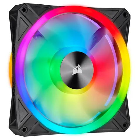 Corsair iCUE QL140 RGB PWM 140mm černá / PWM ventilátor / 140mm / 1250RPM / 26 dBA / Adresovatelné RGB LED