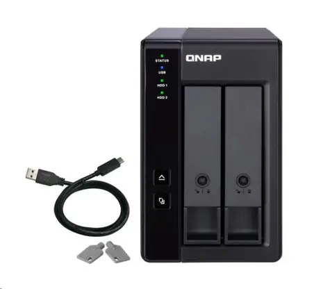 QNAP TR-002 / Rozšiřující jednotka pro PC & QNAP NAS / 2x SATA / 1x USB 3.1 typu C - Gen 2