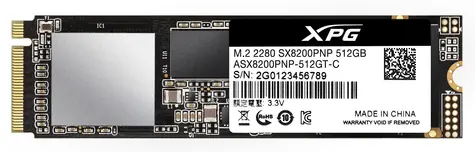 ADATA XPG SX8200 Pro 512GB / M.2 2280 / M.2 PCI-E NVMe Gen3
