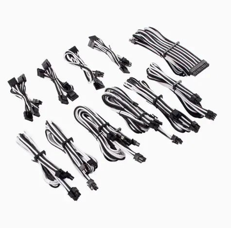 Corsair Premium Pro Sleeved PSU kabely (Gen 4) bílo-černá  / textilní opletení / určeno pro modulární PSU