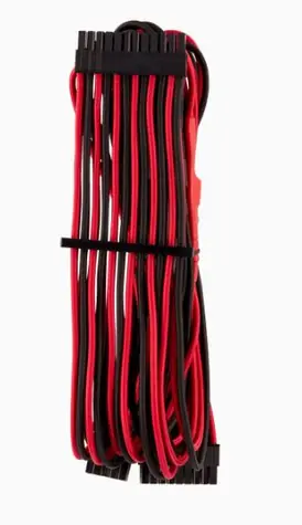 Corsair Premium Sleeved 24-Pin-ATX kabel (Gen 4) červeno-černá / textilní opletení / délka 610 mm