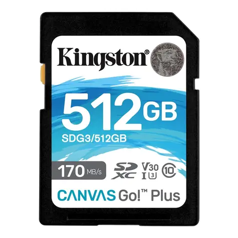 Kingston Canvas Go! Plus SDXC 512GB / UHS-I V30 / U3 / Class 10