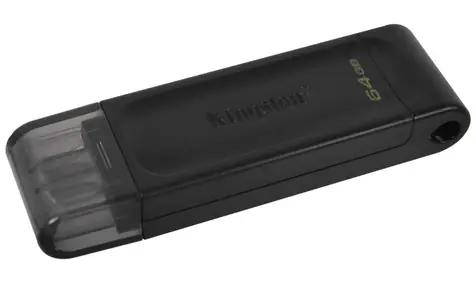 Kingston DataTraveler 70 64GB černá / Flash Disk / USB 3.2 Gen 1 - (USB-C 3.0)