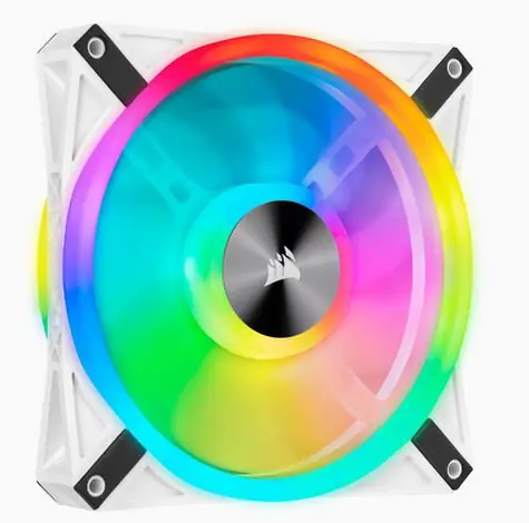 Corsair iCUE QL140 RGB PWM 140mm bílá / PWM ventilátor / 140mm / 1250RPM / 26 dBA / Adresovatelné RGB LED