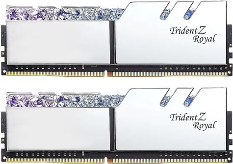 G.Skill Trident Z Royal Silver 32GB (2x16GB) 3200MHz / DDR4 / CL16-18-18-38 / 1.35V / XMP 2.0 / LED podsvícení