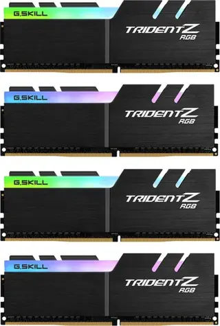 G.SKill Trident Z RGB 32GB (4x8GB) 3200MHz černá / DDR4 / CL16-18-18-38 / 1.35V / XMP 2.0 / LED podsvícení / doprodej
