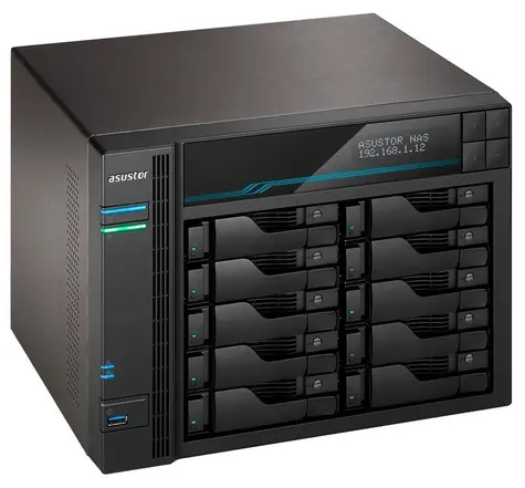 Asustor Lockerstor 10 Pro-AS7110T / 10x HDD / Xeon E-2224 3.4GHz / 8GB RAM / 3x USB 3.2 / 1x 10GLAN & 3x 2.5GLAN