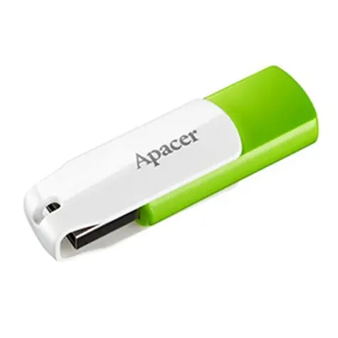 Apacer AH335 64GB bílo-zelená / Flash Disk / USB 2.0 / s otočnou krytkou