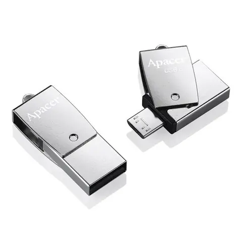 Apacer AH750 64GB OTG stříbrná / USB flash disk / USB 3.0 (3.1 Gen 1) + microUSB 