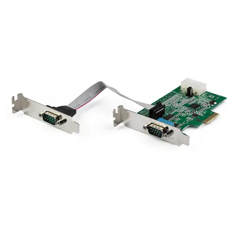 StarTech adaptér PCIe RS232 na 2xDB9 černá / 921,4 kbs / nízký profil