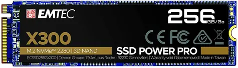 EMTEC Power Pro X300 256GB / M.2 / NVMe / 3D TLC / R:1700MBps / W:1000MBps / MTBF 2mh / 5y