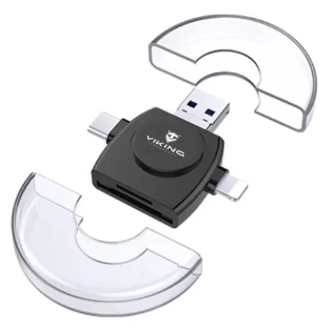 VIKING VR4V1B černá / externí čtečka paměťových karet 4V1 / USB 3.0