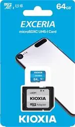 KIOXIA EXCERIA microSDXC 64GB + adaptér / Class 10 / UHS-I U1 / čtení: 100MBs