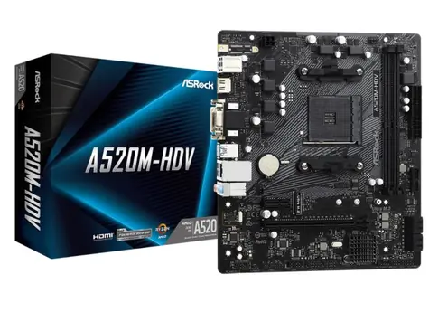 ASRock A520M-HDV / AMD A520 / DDR4 / SATA III RAID / USB / GLAN / M.2 / sc.AM4 / mATX