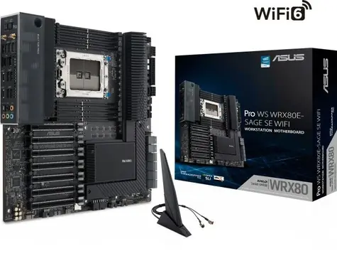 ASUS Pro WS WRX80E-SAGE SE WIFI / AMD WRX80 / 8x DDR4 /  SATA III / USB / GLAN / M.2 / WI-Fi / sc.sWRX8 / E-ATX