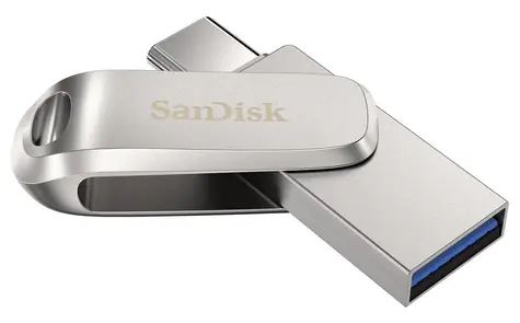 SanDisk Ultra Dual Drive Luxe 256 GB stříbrná / Flash Disk / USB-A 3.1 & USB-C 3.1 / čtení: 150 MBs