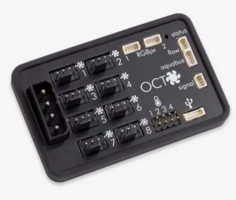 Aqua Computer OCTO / fan controller pro 8x PWM / aquabus / 4x temp / flow sensor / 2x RGBpx