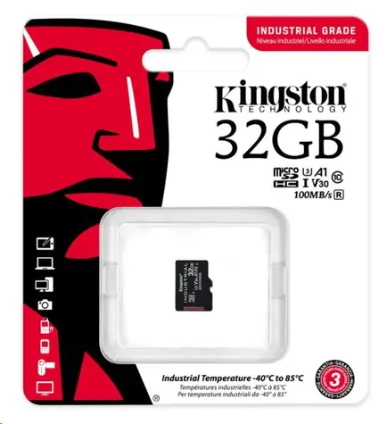 Kingston microSDHC 32GB Industrial / UHS-I V3 / U3 / Class 10