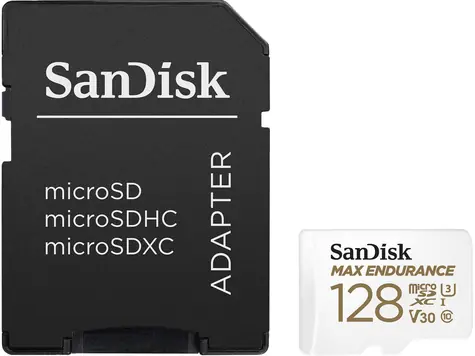 SanDisk Max Endurance microSDXC 128GB + adaptér / Class 10 / UHS-I / U3 / V30 / čtení: 100MBs / zápis: 40MBs