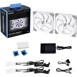 Lian Li UNI FAN SL140 RGB PWM bílá (2ks) + kontroler / 2x140 mm ARGB / 30 dB @ 500-1500 RPM / 70.5 CFM / 4-pin