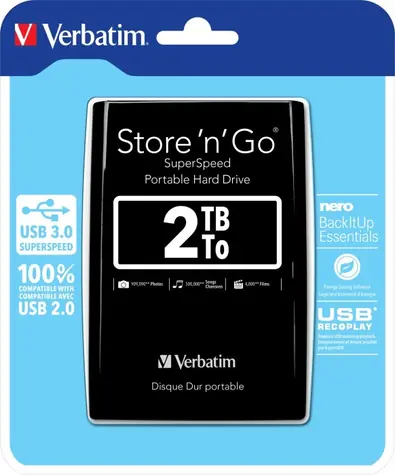 Verbatim Store 'n' Go USB 3.0 2TB černá / Externí HDD / 2.5