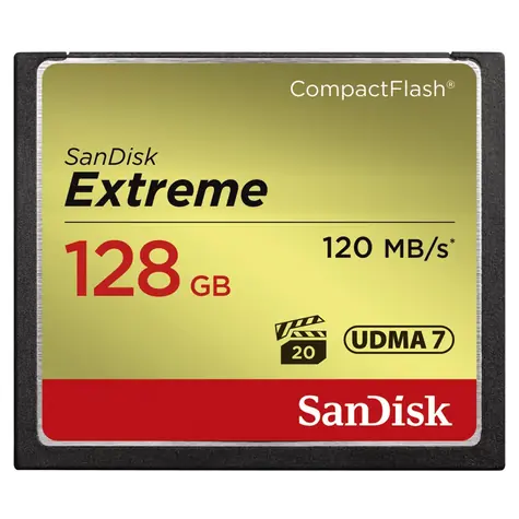 SanDisk Extreme CF 567x 128GB / čtení: až 120 MBs / zápis: až 85 MBs