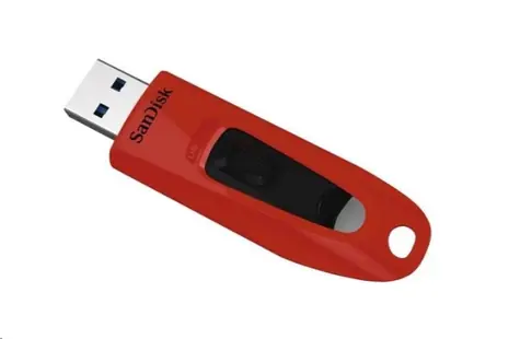 SanDisk Ultra 64 GB červená / Flash Disk / USB 3.0 / čtení: až 100MBs / zápis: 40MBs