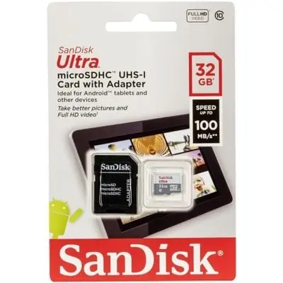 SanDisk Ultra microSDHC 32GB + adaptér / Class 10 / UHS-I / čtení: až 100MBs