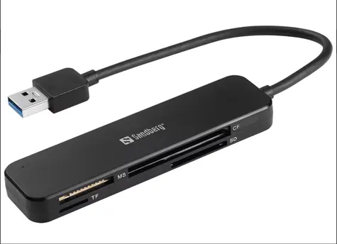 Sandberg USB 3.0 Pocket Card Reader černá / čtečka paměťových karet / USB-A 3.0 / MicroSD & SD & MS & MMC