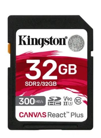 Kingston Canvas React Plus SDHC 32GB / UHS-II V90 / U3 / Class 10
