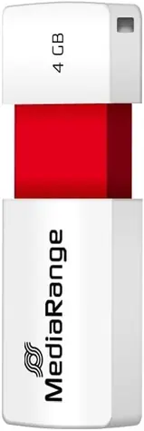 MediaRange MR970 4GB červeno-bílá / Flash Disk / USB-A 2.0 / čtení: 10MBs / zápis: 3MBs