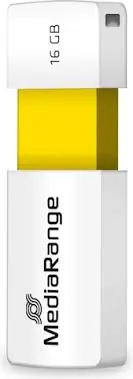 MediaRange MR972 16GB žluto-bílá / Flash Disk / USB-A 2.0 / čtení: 12MBs / zápis: 5MBs