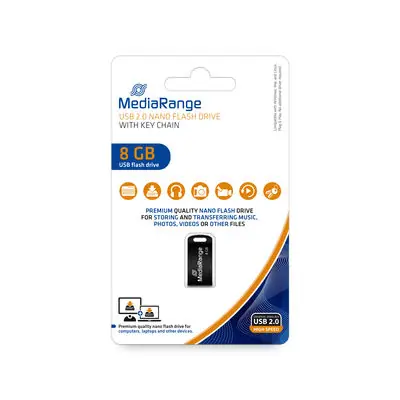 MediaRange MR920 8GB černá / Flash Disk / USB-A 2.0 / čtení: 15MBs / zápis: 4MBs