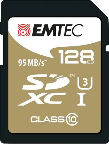EMTEC SpeedIN Pro SDXC 128GB / Class 10 / UHS-I / U3 / čtení 95MBs zápis 80MBs / vhodné pro 4K