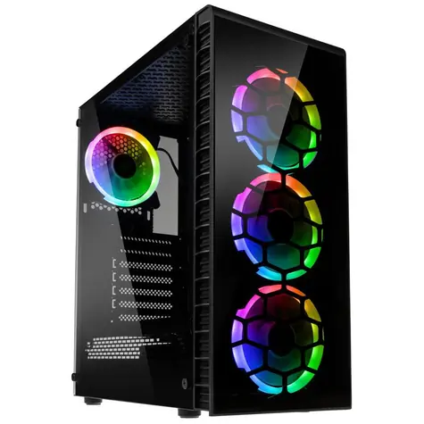 Kolink Observatory Lite RGB černá / ATX / 1xUSB 3.0 + 2xUSB 2.0 / 4x 120 mm / bez zdroje / průhledná bočnice