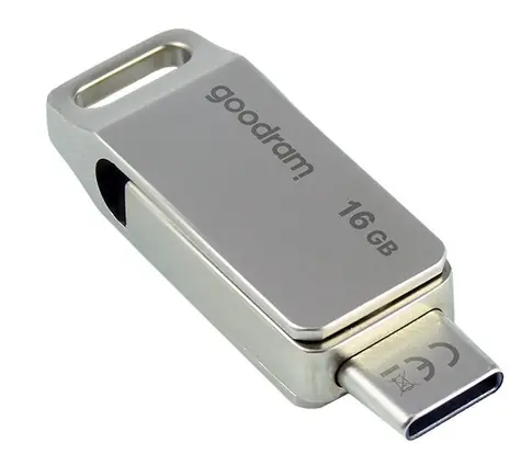 GOODRAM ODA3 USB-C 3.2 16GB stříbrná / Flash disk /  USB-A + USB-C 3.2 / čtení: 60MBs / zápis: 20MBs