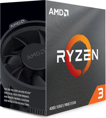 AMD RYZEN 3 4100 @ 3.8GHz / Turbo 4.0GHz / 4C8T / 256kB L1 2MB L2 4MB L3 / AM4 / Zen2 - Renoir / 65W