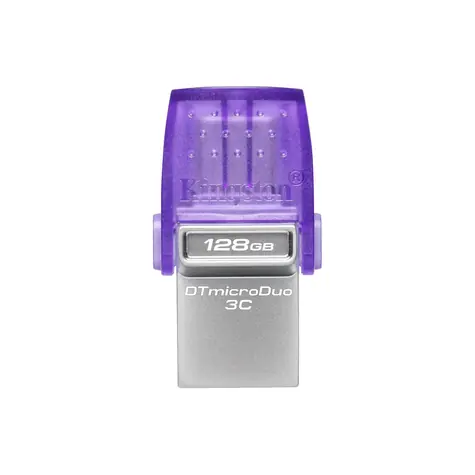Kingston DataTraveler MicroDuo 3C Gen3 128 GB stříbrná / Flash Disk / USB 3.2 Gen 1 - (USB-A & C 3.0)