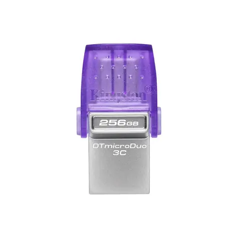 Kingston DataTraveler MicroDuo 3C Gen3 256 GB stříbrná / Flash Disk /USB 3.2 Gen 1 - (USB-A & C 3.0)