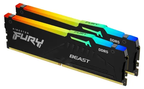 Kingston Fury Beast Black RGB 16GB (2x 8GB) DDR5 5600MHz / CL40 / DIMM / ECC / XMP