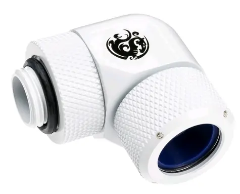 BitsPower Advanced Multi-Link otočný úhlový adaptér 90° G1/4 > 14mm hardtube bílá