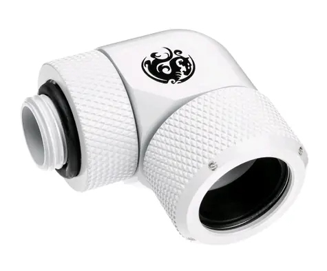 BitsPower Advanced Multi-Link otočný úhlový adaptér 90° G1/4 > 16mm hardtube bílá